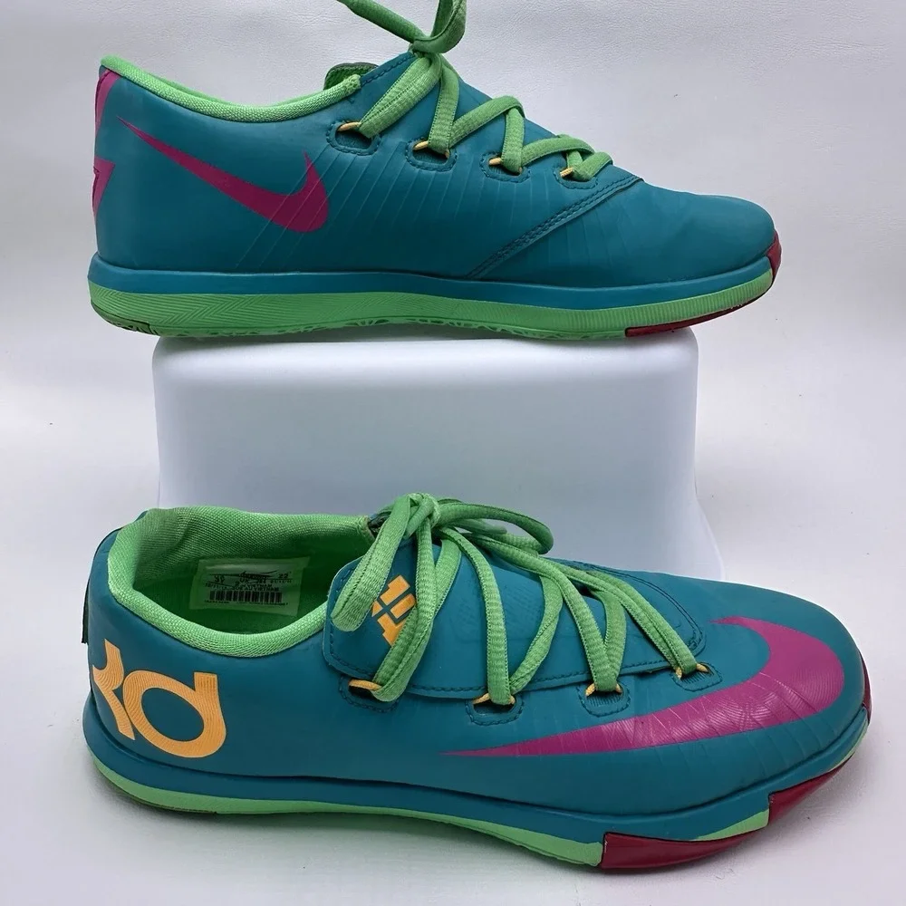 Nike KD VI Hero Turbo‎ Youth Green Pink Basketball Shoes Size 3Y 599478-304